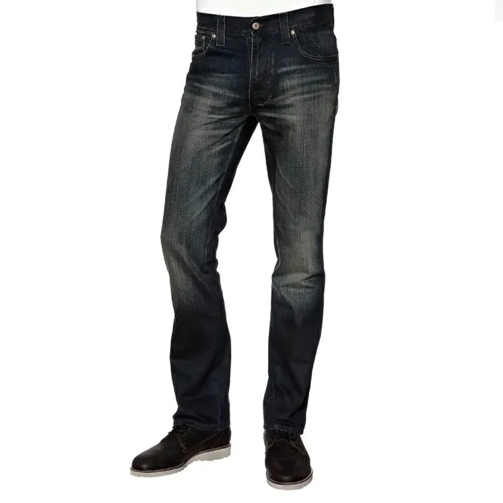 Nudie Jeans Slim Jim Used Blue Coated Jeans 32 X 33
